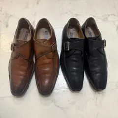 Hawkins premium レザー ドレスシューズ バックル付き 2色