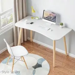 在宅勤務用木製 PC デスク 幅 80× 奥行 40cm 簡単組立 ホワイト