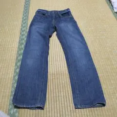 ダークブルー ストレートデニムパンツ