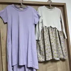 branshes キッズ服 ワンピース 長袖 半袖 2枚SET 120cm
