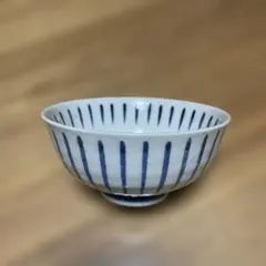 【金継ぎ用】美濃焼/ストライプ模様の飯碗/欠けあり