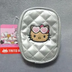 Myハローキティ キルト刺繍ポーチ シルバー