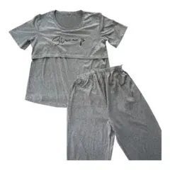マタニティウェア ルームウェア セットアップ 授乳服 グレー Sサイズのサムネイル