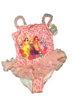 海外購入　ディズニー　プリンセス水着 フリル付き ピンク140 値下げ