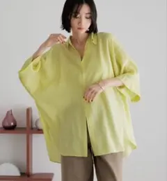 【新品】シアーBIGシャツ　イエロー　ローリーズファーム　オーバーサイズ