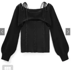 グレイル GRL Fサイズ メロウリボンキャミソールxクロップド丈トップスニット