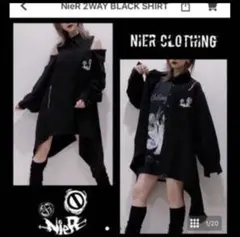 NieR 2WAY BLACK SHIRT 長袖シャツ