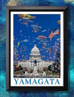 ヒロヤマガタ　大型　Coming to America ポスターアート ヒロヤマガタ 大型 Coming to America ポスターアート ヒロ