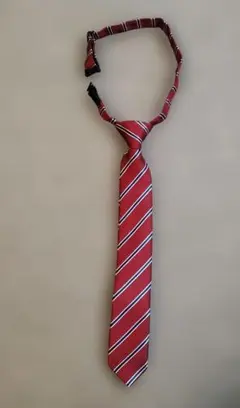 赤 ストライプ ネクタイ アジャスター付き