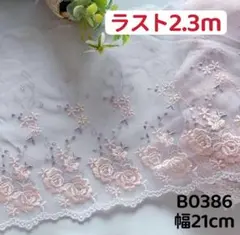 B0386チュールレース 花柄刺繍　リボン　素材　2.3m