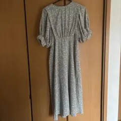 小花柄 パフスリーブ ロングワンピース