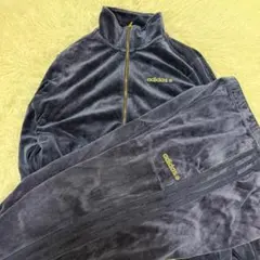 【大人気】adidas NEO ベロア セットアップ ジャージ ネイビー L