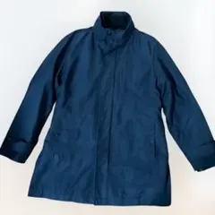 ネイビー ステンカラーコート 取り外し可能ブルゾン　ベルト付き　ユニクロ