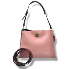 極美品✨COACH ウィロウ ショルダーバッグ レザー ターンロック ピンク