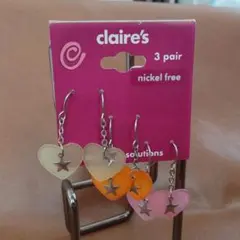 【新品】claire's ハート型ピアス 3ペアセット