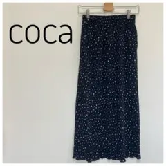 【美品】coca ロングスカート　黒　ウエストゴム　フリーサイズ　ポケット付き