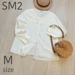 サマンサモスモス レースブラウス M 白 美品 SM2 長袖シャツ カットソー