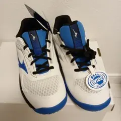 Mizuno テニスシューズ ワイド ホワイト×ブルー