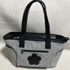 大容量‼︎【MARY QUANT】ボストンバッグ　肩掛け　バイカラー　グレー✖️黒