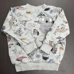 BIT'Z 動物総柄トレーナー　裏起毛　100サイズ