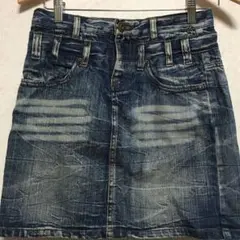 ❃デニムスカート デニムミニスカート　/ダブルウエスト
