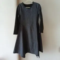 SISLEY 銀ラメ黒地　ワンピース 長袖