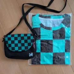 チェッカーパターンTシャツとバッグセット