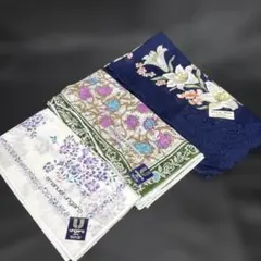 emanuel ungaro &ハナエモリ 花柄ハンカチ 3枚セット レディースのサムネイル