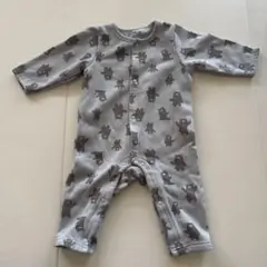 動物プリントロンパース 80サイズ グレー