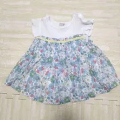 花柄フリル袖Tシャツ　プティマイン