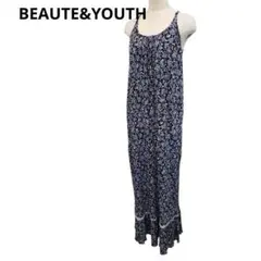 【日本製】BEAUTY&YOUTH　マキシ丈　カットソーキャミワンピース　黒