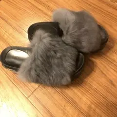 値下げファー付きサンダル、スリッパ