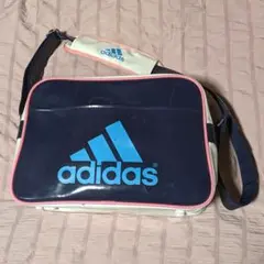 アディダス　エナメル　バッグ　ネイビー　ショルダー　スポーツ　部活　習い事