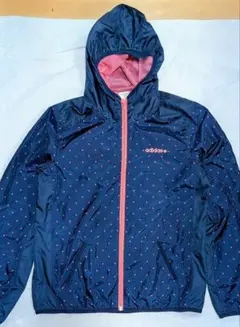 adidas可愛い 星柄ウィンドブレーカー ネイビー/ピンク　サイズL　綺麗です