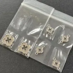 グルーデコ土台　クローバー　２カン　ロジウム　パーツ