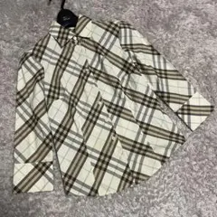 バーバリーロンドン シャツ ブラウス　ノバチェック　ホースロゴ刺繍　七部丈