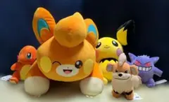 ポケモン ぬいぐるみ 5点セット　パモ　ヒトカゲ　ゲンガー　ガーディ　ピチュー
