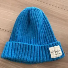 Bonpeux リブ編み ニット帽 青