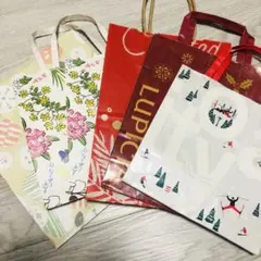 ショッピングバッグ　紙袋　柄物　6枚セット