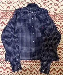 90s Ralph Lauren BLAIRE チェック柄 長袖シャツ 青 XL