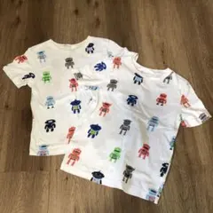 【2枚セット】 H&M ロボット柄 Tシャツ 4-6Y