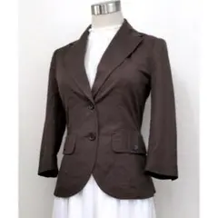 オンワード　ECLAIR DEFI 　シルク綿ジャケット　Sサイズ　茶色