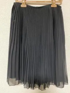 シフォンプリーツスカート　黒70