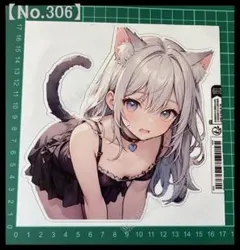 ほんとは猫だよ　戻れなくなた　猫耳 約16.35cm x 17cm 1点のみ