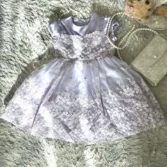 【anyFAM】フラワー美刺繍ワンピースドレス　120 入学式　発表会