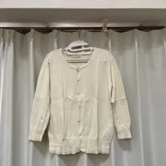 ロペピクニック美品アイボリー ニット ボタン付きカーディガン 長袖