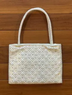 パーティバッグ ビーズ ホワイト 結婚式など