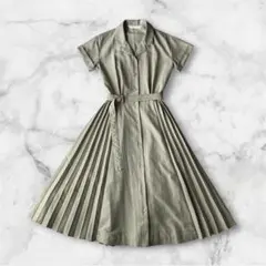 31 Sons de mode サイドプリーツ切替シャツワンピース カーキ 36