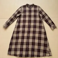 【美品】UNIQLO チェック柄 シャツワンピース マタニティ