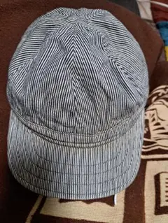 w090　ヒッコリー略帽　12.5㌉デニム　個性派　Lサイズ　ワンウォッシュ済 w090 ヒッコリー略帽 12.5㌉デニム 個性派 Lサイズ ワンウォッシュ済